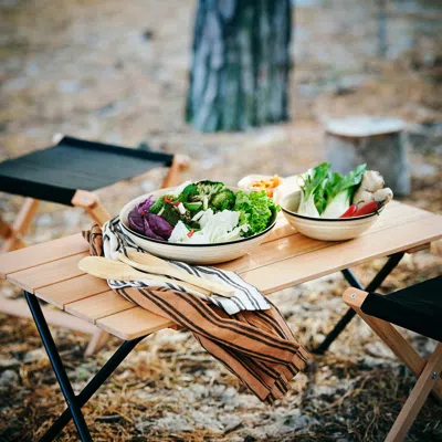 Ikea Soluppgång 2-piece Salad Serving Set, Bamboo, Length: 9 " In White