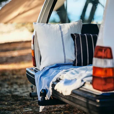 Ikea Soluppgång Cushion Cover, Beige/blue, 20x20 " In White