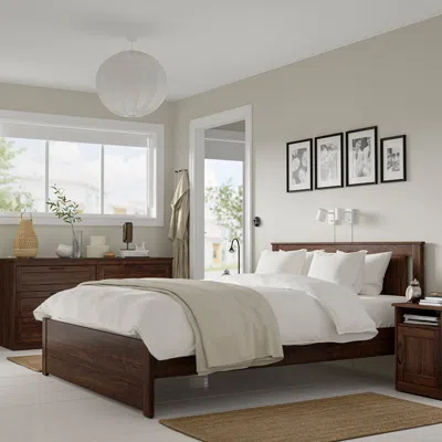 Ikea Songesand Bedroom Furniture, Set Of 4, Brown, Full