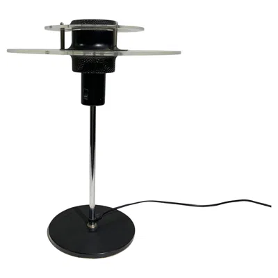 Pre-owned Ikea Space Age Cirkel  Table Lamp Plexiglass (acrylic) And Metal, 1990 In Black