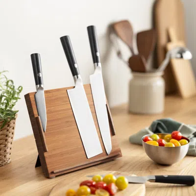 Ikea Spjutfisk Knife Block, Magnetic Bamboo, 9 ½x7 ¾ "