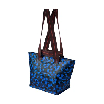 Ikea Spjutsö Shopping Bag, Blue Patterned, 8 ¾x8 ¾x6 "/2 Gallon