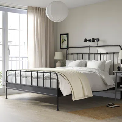 Ikea Stjärnö Bed Frame, Anthracite, King In Gray