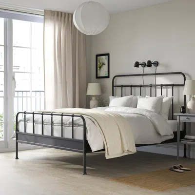 Ikea Stjärnö Bed Frame, Anthracite, Queen In Gray