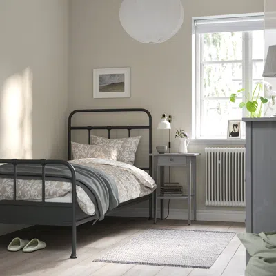 Ikea Stjärnö Bed Frame, Anthracite, Twin In Gray