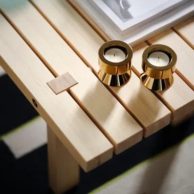 Ikea Stockholm 2025 Candlestick/tealight Holder, Brass Color, 2 "