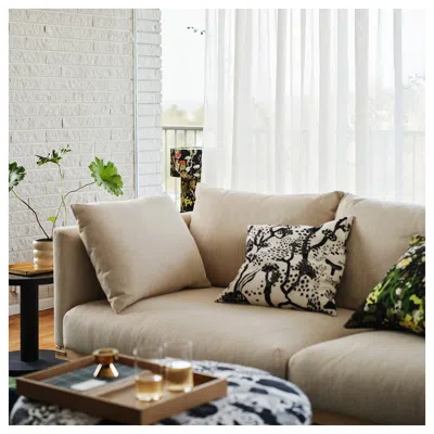 Ikea Stockholm 2025 Cushion Cover, White/black, 20x20 "