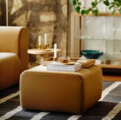 Ikea Stockholm 2025 Pouffe, Alhamn Beige, Height: 15 3/4 "