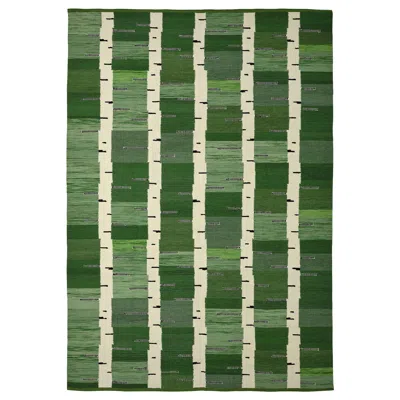 Ikea Stockholm 2025 Rug, Flatwoven, Green/white/black Handwoven, 5 ' 7 "x7 ' 10 "
