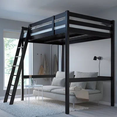 Ikea Storå Loft Bed Frame, Black, Full/double