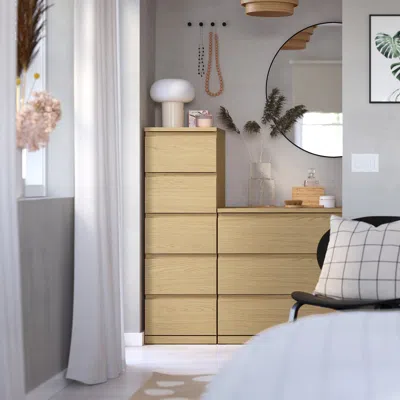 Ikea Storklinta 5-drawer Dresser, Oak Effect/anchor/unlock Function, 15 3/4x18 7/8x47 1/4 " In Brown