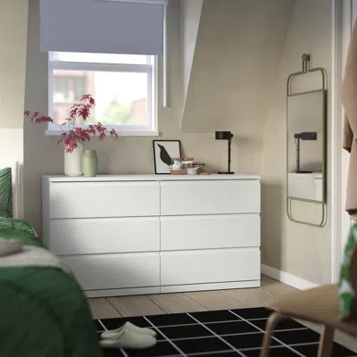 Ikea Storklinta 6-drawer Dresser, White/anchor/unlock Function, 55 1/8x18 7/8x29 1/2 "
