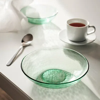 Ikea Strandkrabba Deep Plate/bowl, Glass/green, 7 ½ "