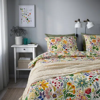 Ikea Strandlummer Duvet Cover And Pillowcase(s), Multicolor/floral Pattern, King