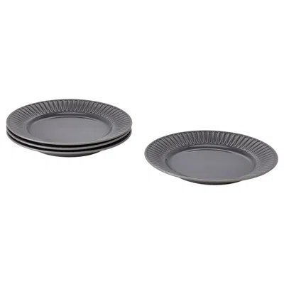 Ikea Strimmig Plate, Stoneware Gray, 10 ½ "