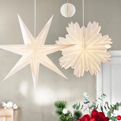 Ikea Stråla Lamp Shade, Paper Star/dotted White, 28 " In Multi