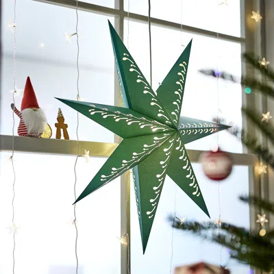 Ikea Stråla Lamp Shade, Paper Star/green White, 28 "