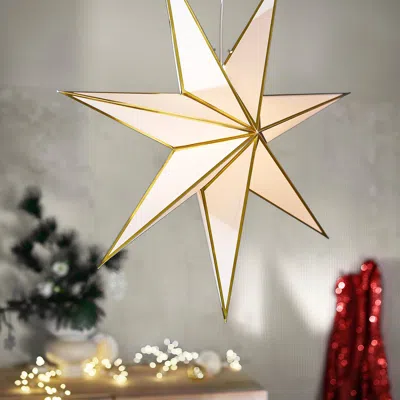 Ikea Stråla Lamp Shade, Paper Star/white Gold, 28 "