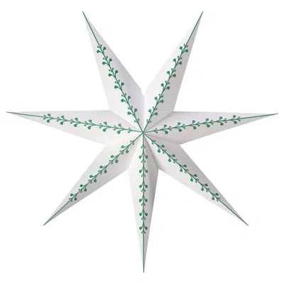 Ikea Stråla Lamp Shade, Paper Star/white Green, 35 "