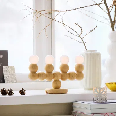 Ikea Stråla Led Candelabra, Wood Battery Operated, Height: 7 7/8 "
