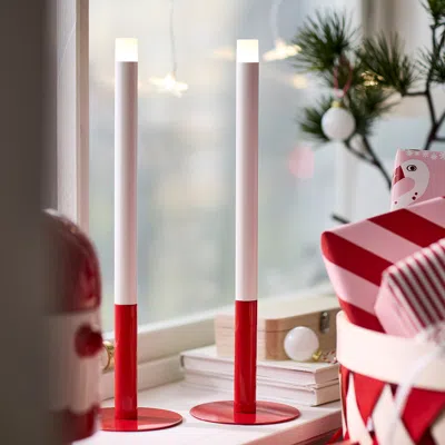 Ikea Stråla Led Candle, Battery Operated Red, Diameter: 4 "