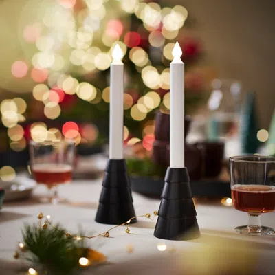 Ikea Stråla Led Candle, Battery Operated/wood Black, Height: 12 "