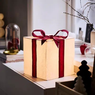 Ikea Stråla Table Lamp, Box/red, Height: 11 "