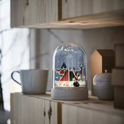 Ikea Stråla Table Lamp, Snowy Night/battery Operated Dome, Base Diameter: 5 "