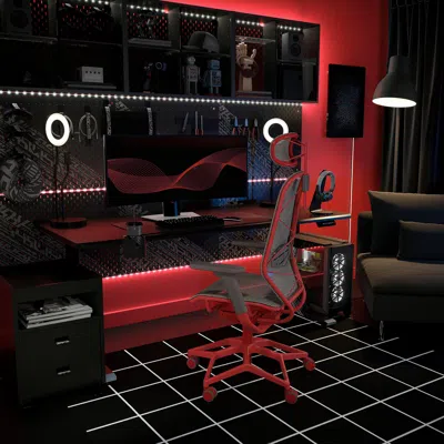 Ikea Styrspel Gaming Chair, Gray/red, Tested For: 276 Lb | ModeSens