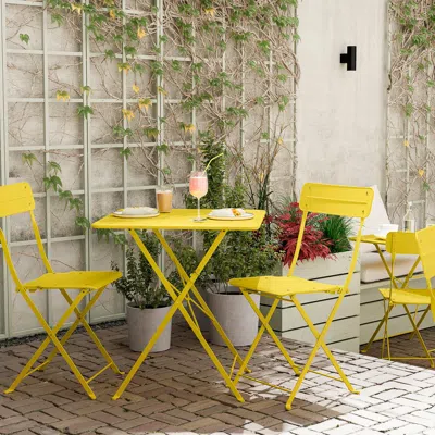 Ikea Sundsö Folding Chair, Bright Yellow Outdoor, Width: 16 7/8 "
