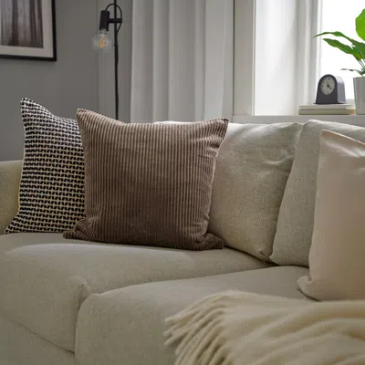 Ikea Åsveig Cushion Cover, Gray-brown, 20x20 " In Multi