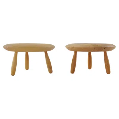 Pre-owned Ikea Swedish Pair Of Organic Mushroom Stools In Birch  2009 In Brown