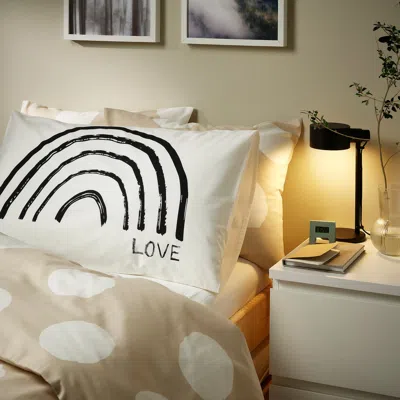 Ikea Tapetmal Pillowcase, White/rainbow, Queen