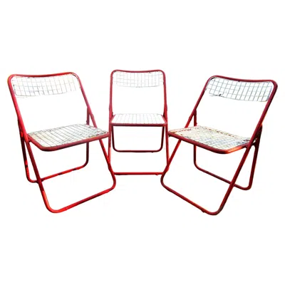 Pre-owned Ikea Ted Net Folding Chairs Niels Gammelgaard  Sweden 1970's In Sand