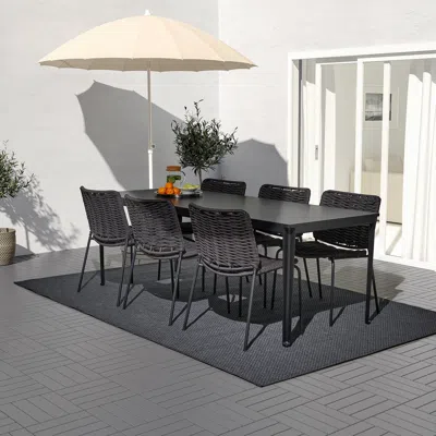 Ikea Tegelön / Tegelön Table+6 Chairs, Outdoor, Dark Gray/black