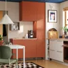 Ikea Terrsjö Cover Panel, Red-brown Wave Pattern, 15x30 1/2 " In Multi