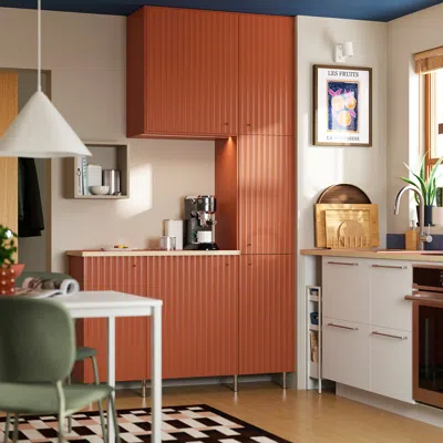Ikea Terrsjö Door, Red-brown Wave Pattern, 24x40 "