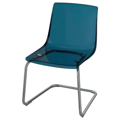Ikea Tobias Chair, Blue/chrome Plated, Tested For: 243 Lb