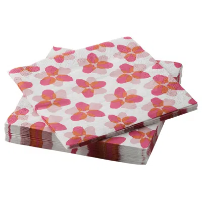 Ikea Tofsand Paper Napkin, Pink, 13x13 " In Multi