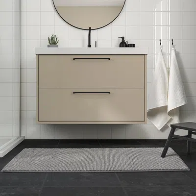 Ikea Toftbo Bath Mat, Gray-white Mélange, 24x47 "