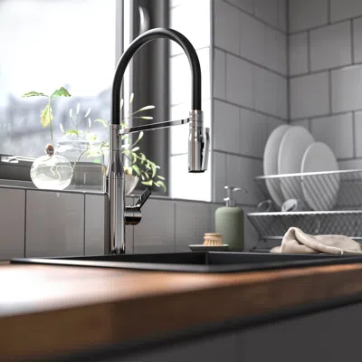 Ikea Tollsjön Kitchen Faucet With Handspray, Chrome Plated, Length: 8 ¾ "