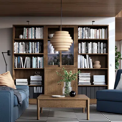 Ikea Tonstad Storage With Sliding Glass Doors, Brown Stained Oak Veneer/clear Glass, 96 1/2x18 5/8x78 7/8