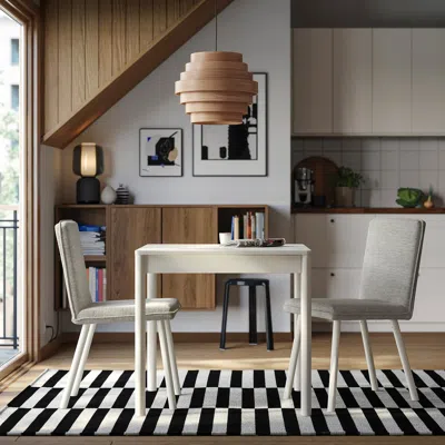 Ikea Tonstad / Tonstad Table And 2 Chairs, Off-white/viarp Beige/brown Off-white, 31 1/2/47 1/4x27 1/2 "