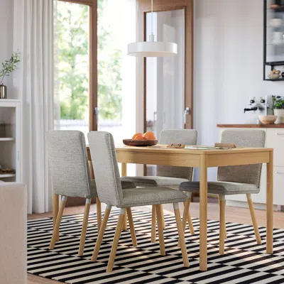 Ikea Tonstad / Tonstad Table And 4 Chairs, Oak Veneer/viarp Beige/brown Oak Effect, 59x31 1/2 "