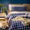 Ikea Torntuss Comforter Set, Dark Blue/check, King