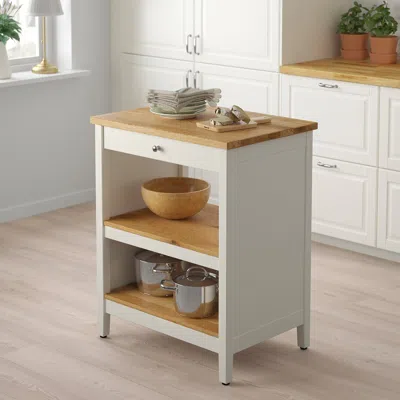 Ikea Tornviken Kitchen Island, Off-white/oak, 28 3/8x20 1/2 "