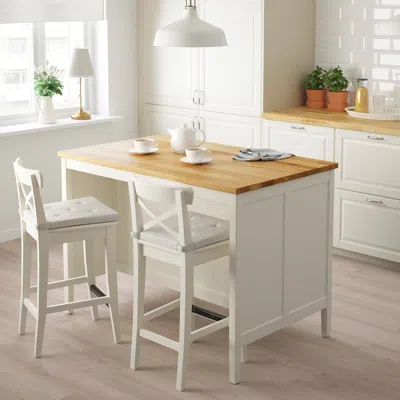 Ikea Tornviken Kitchen Island, Off-white/oak, 49 5/8x30 3/8 "