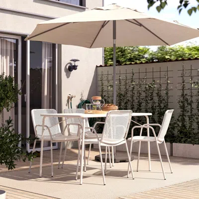 Ikea Torparö Table And 4 Armchairs, Outdoor, Foldable White/white, 51 1/8x29 1/8 "