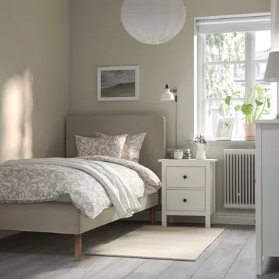 Ikea Tärnkullen Upholstered Bed Frame, Kelinge Beige, Twin