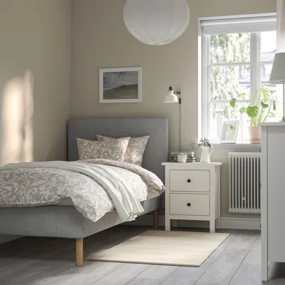 Ikea Tärnkullen Upholstered Bed Frame, Tibbleby Beige/gray, Twin